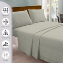 Pizuna Twin Sheet Set 100% Luxury Cotton 800 Thread Count Soft Sateen Weave Breathable Hotel Quality Cooling Bed Sheets Twin Size Bedding Set with Deep Pocket & Easy Fit Bedsheet (3PC) Silver