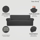 Easy-Going Stretch Sofa Slipcover 1-Piece Sofa Cover Furniture Protector Couch Soft with Elastic Bottom for Kids, Polyester Spandex Jacquard Fabric Small Checks (Sofa, Dark Gray)