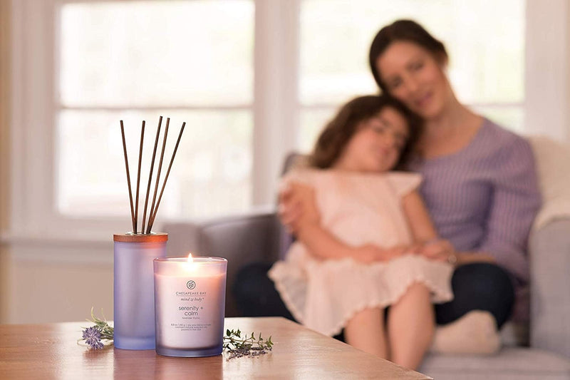 Chesapeake Bay Candle Medium Jar Scented Candle Serenity + Calm (Lavender Thyme) Home Décor Orange Gifting Idea Burn Time of 50 Hours