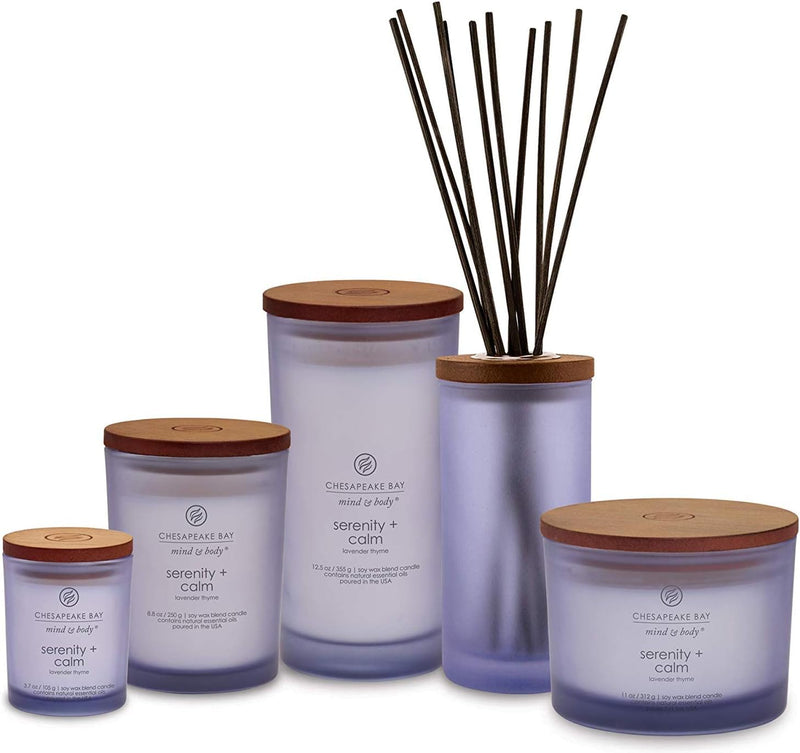 Chesapeake Bay Candle Medium Jar Scented Candle Serenity + Calm (Lavender Thyme) Home Décor Orange Gifting Idea Burn Time of 50 Hours