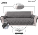 Easy-Going Reversible Couch Cover for 3 Cushion Couch Sofa Cover for Dogs Water Resistant Furniture Protector Cover with Foam Sticks Elastic Straps for Pet Cat (Sofa, Gray/Light Gray)