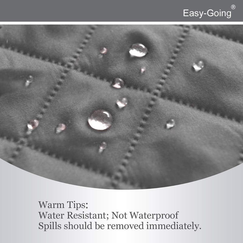 Easy-Going Reversible Couch Cover for 3 Cushion Couch Sofa Cover for Dogs Water Resistant Furniture Protector Cover with Foam Sticks Elastic Straps for Pet Cat (Sofa, Gray/Light Gray)