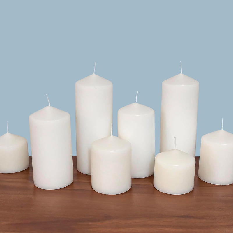 Stonebriar Unscented White Tall Pillar Candles, 65 Hour Burning Candle Pillars, Perfect for Decor, Weddings, Emergencies 3" X 6", 6 count