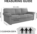 100% WaterproofCouch Cover 4-Piece Set Striped Sofa Slipcovers for 3 Cushion Couch Sofa Covers with TPU Leakproof Bottom Stretch Couch Protector Pet Proof - Sofa(3-Cushion), Ivory