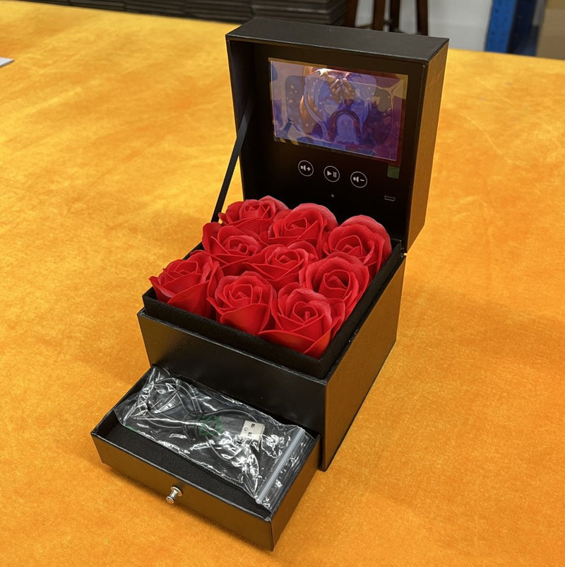 Jewelry Real Rose Flower Drawer Gift Box