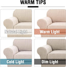 H.VERSAILTEX 4 Piece Stretch Couch Covers for 3 Cushion Couch Sofa Furniture Slipcovers Feature Upgraded Thicker Jacquard Fabric (Sofa, Natural)