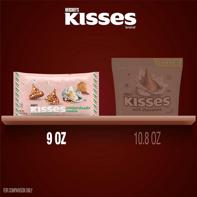 HERSHEY'S KISSES Snickerdoodle Cookie Flavored, Christmas Candy Bag, 9 oz