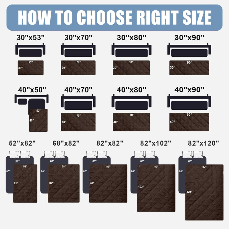 Smiry Waterproof Dog Bed Cover Pet Blanket, Soft Washable Dog Blanket for Furniture Bed Couch Sofa Reversible, Checkered (40"x70", Chocolate/Chocolate)