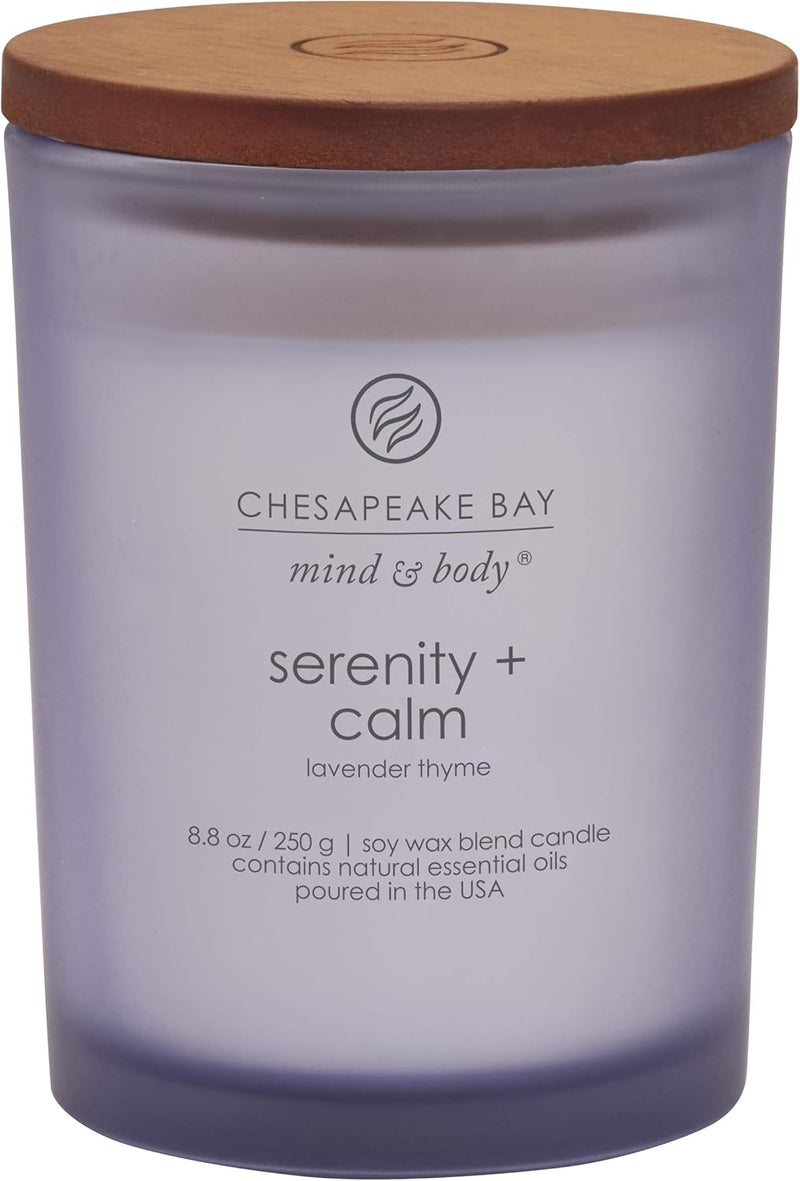 Chesapeake Bay Candle Medium Jar Scented Candle Serenity + Calm (Lavender Thyme) Home Décor Orange Gifting Idea Burn Time of 50 Hours