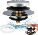 Artiwell Universal Tip Toe Bath Drain Stopper and Cover, Bathtub Drain Stopper, Replaces Lift and Turn, Tip-Toe and Trip Lever drains for Tub, EZ Installation and Clearing (Chrome Plated)