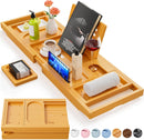 Premium Bathtub Tray Caddy, Expandable Bath Tray, Unique House Warming Gifts, New Home, Anniversary and Wedding Gifts for Couple, Bridal Shower Gift for Women