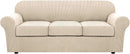 H.VERSAILTEX 4 Piece Stretch Couch Covers for 3 Cushion Couch Sofa Furniture Slipcovers Feature Upgraded Thicker Jacquard Fabric (Sofa, Natural)
