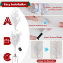 Brightever 3FT Small Christmas Tree with Lights, Pre-lit Outdoor Pathway Christmas Tree, White Branch, 40 RGBW LED Bulbs, 8 Lighting Modes, Waterproof Battery Operated Xmas Decor for Outside