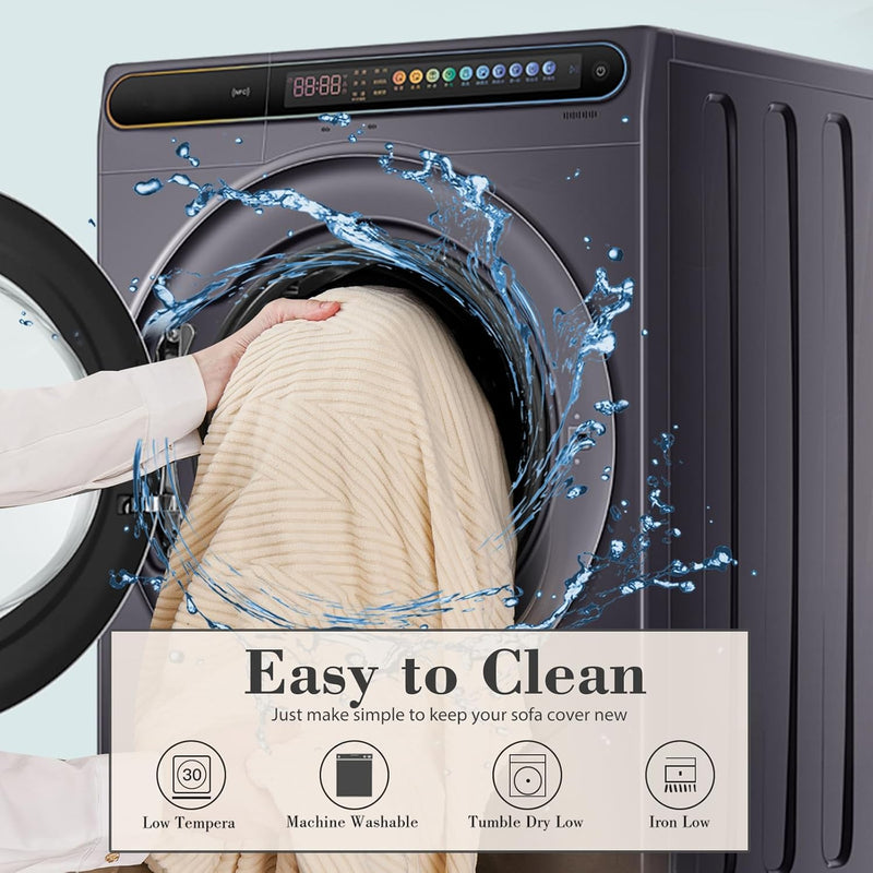 Couch Cushion Covers for Sectional Sofa, Wear Resistant Stretch Sofa Slipcovers for Sofa Universal Cushion Protector Washable Elastic Elastic Seat Cover for Pets (Beige, 1 Back Cover)