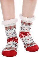Winter Womens Warm Fluffy Slipper Socks, Soft Cozy Fuzzy Christmas Sock with Non-Slip Grippers for ladies Gifts