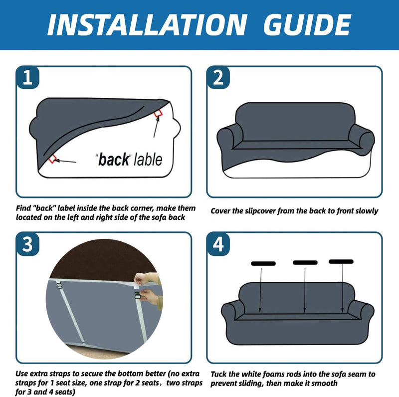 XINEAGE 2025 New 1 Piece Couch Covers for 3 Cushion Couch (79"-91") Stretch Sofa Cover Slipcover Pet Friendly Soft Washable Furniture Protector with Elastic Bottom for Kids,Dog (Sofa, Light Gray)