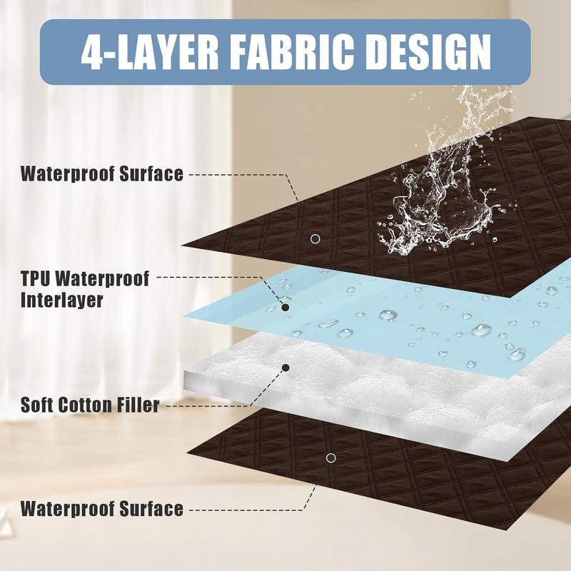 Smiry Waterproof Dog Bed Cover Pet Blanket, Soft Washable Dog Blanket for Furniture Bed Couch Sofa Reversible, Checkered (40"x70", Chocolate/Chocolate)