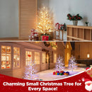 Brightever 3FT Small Christmas Tree with Lights, Pre-lit Outdoor Pathway Christmas Tree, White Branch, 40 RGBW LED Bulbs, 8 Lighting Modes, Waterproof Battery Operated Xmas Decor for Outside