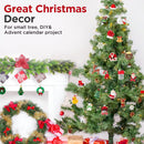 Mini Christmas Ornaments, Sooez Set of 24 Cute Miniature Resin Christmas Tree Ornament Figures Advent Calendar Fillers, Durable & Well-Crafted 3-D Figurines with Gold Loops for Easy Hanging