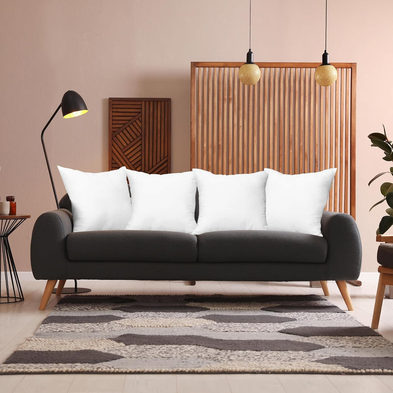 Utopia Bedding Throw Pillows (Set of 4, White), 18 x 18 Inches Pillows for Sofa, Bed and Couch Decorative Stuffer Pillow