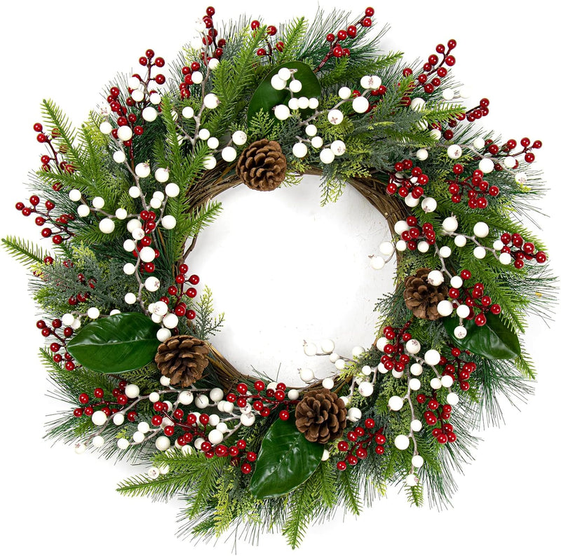 32 Pack Christmas Tree Decorations, Artificial Red Berry Stems 6.5 Inch Christmas Berry Picks with Holly Berries for Xmas Winter Holiday Home DIY Ornaments