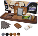 Temple Spring Wooden Bathtub Tray, Bamboo Bathroom Accessories, Bath Tray for Tub, at Home Spa Essentials, Board for Tub Table, Bath Caddy for Bathtub Accessories & Bathroom Essentials – Wood Brown