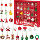 Mini Christmas Ornaments, Sooez Set of 24 Cute Miniature Resin Christmas Tree Ornament Figures Advent Calendar Fillers, Durable & Well-Crafted 3-D Figurines with Gold Loops for Easy Hanging