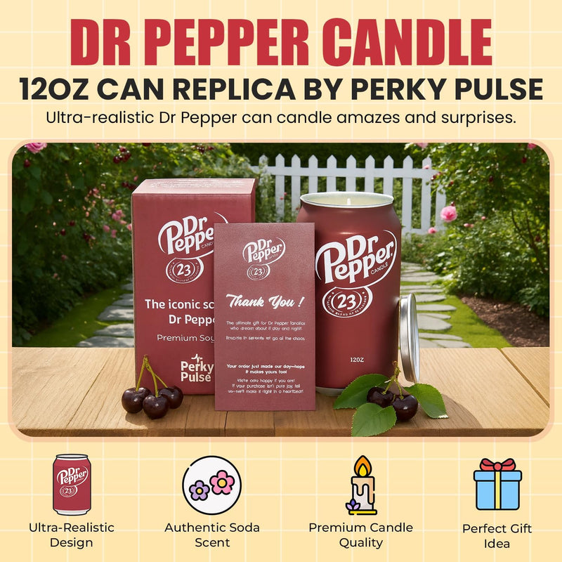 Dr Pepper Candle – The Cute & Funny Soda Candle for Cool Gifts – Dr Pepper Stuff – Cute Candles, Cool Things & Dr Pepper Gifts