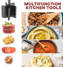 Meat Chopper, Hamburger Grinder, Premium Heat Resistant Smasher for Ground Beef, Burger Grinder Nylon Potato Mix Tool, Meat & Poultry Tenderizers-Black