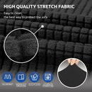 KEKUOU Stretch Loveseat Sofa Cover Slipcover,Couch Covers for 2 Cushion Couch Sofa (55"-78") Furniture Protector Sofa with Elastic Bottom for Kids,Dog. Jacquard Small Checked (Medium,Black)