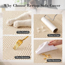 Couch Cushion Covers for Sectional Sofa, Wear Resistant Stretch Sofa Slipcovers for Sofa Universal Cushion Protector Washable Elastic Elastic Seat Cover for Pets (Beige, 1 Back Cover)