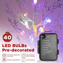Brightever 3FT Small Christmas Tree with Lights, Pre-lit Outdoor Pathway Christmas Tree, White Branch, 40 RGBW LED Bulbs, 8 Lighting Modes, Waterproof Battery Operated Xmas Decor for Outside