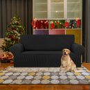 KEKUOU Stretch Loveseat Sofa Cover Slipcover,Couch Covers for 2 Cushion Couch Sofa (55"-78") Furniture Protector Sofa with Elastic Bottom for Kids,Dog. Jacquard Small Checked (Medium,Black)