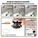 Artiwell Universal Tip Toe Bath Drain Stopper and Cover, Bathtub Drain Stopper, Replaces Lift and Turn, Tip-Toe and Trip Lever drains for Tub, EZ Installation and Clearing (Chrome Plated)