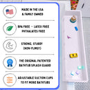 Tub Topper® Bathtub Splash Guard & Bath Shelf for Kids – Toddler Bath Tray, Bath Toys Storage & Ledge Organizer – Splash Guard for Bathtub with Suction Cups – Kids Bathroom Accessories (White)