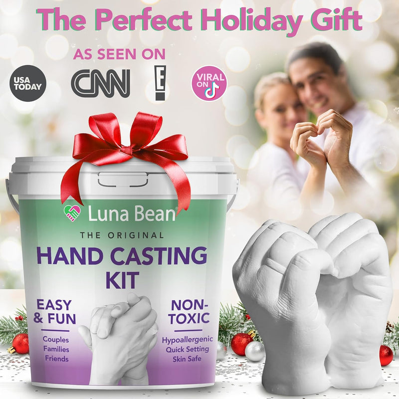Luna Bean Hand Casting Kit – The Original Hand Mold Kit for Couples – Christmas Gifts for Women, Bridal Shower, Wedding, Engagement Gifts Her Him Anniversary Men Mom Wife Husband Boyfriend Girlfriend