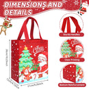 GOMANCHE Christmas Gift Bags with Handles - Reusable Small Xmas Present Tote Bags with Santa, Tree & Reindeer Designs - Holiday Party Supplies & Gift Wrap Bags, 10.2"x8.26"x4.72"