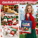 GOMANCHE Christmas Gift Bags with Handles - Reusable Small Xmas Present Tote Bags with Santa, Tree & Reindeer Designs - Holiday Party Supplies & Gift Wrap Bags, 10.2"x8.26"x4.72"