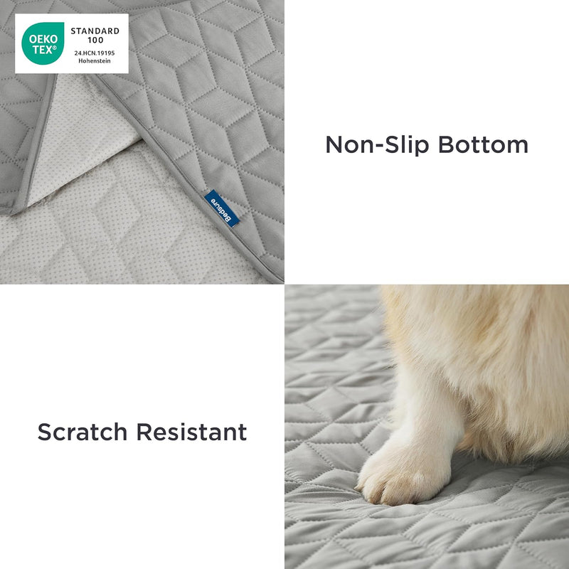 Bedsure 100% Waterproof Couch Cover for Dogs Washable - Non Slip Waterproof Dog Blanket for Couch Sofa, Lightweight Furniture Protector Durable for Pet Cat Puppy with Non-Slip Bottom, Grey, 30x70IN