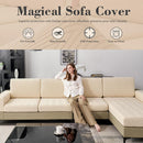 Couch Cushion Covers for Sectional Sofa, Wear Resistant Stretch Sofa Slipcovers for Sofa Universal Cushion Protector Washable Elastic Elastic Seat Cover for Pets (Beige, 1 Back Cover)