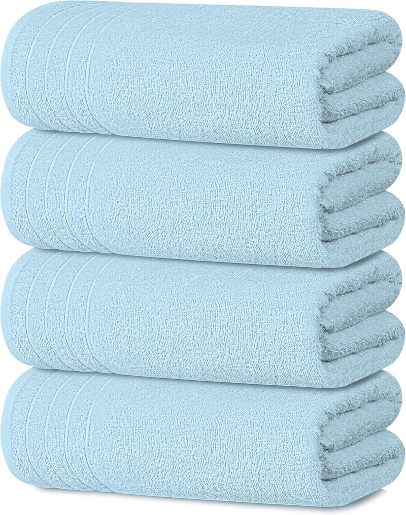 Tens Towels Pack of 4 Extra Large Bath Towels 30 x 60 Inches, 100% Cotton, Larger & Lighter Weight, Quicker to Dry, Super Soft and Absorbent, Perfect for Bathroom, Dark Grey