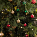 Valery Madelyn 1.57 Inches Small Christmas Tree Decorations Ornament Set for Fall Halloween, 24ct Red Green Gold Shatterproof Hanging Ball Ornaments Holiday Party Decor