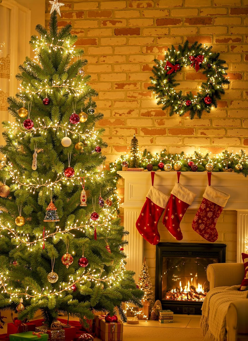 Fairy Lights Battery Operated, 10Ft 120 LED Firecracker String Lights, Waterproof Silver Wire Starry Firefly Light for DIY Wreath Weeding Indoor Outdoor Christmas Decorations