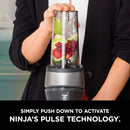 Ninja Fit Compact Personal Blender, Portable Blender for-Smoothies, Shakes, Food Prep, and Frozen Blending, 700-Watt Base, (2) 16-oz. Cups and Spout Lids, Black QB3001SS