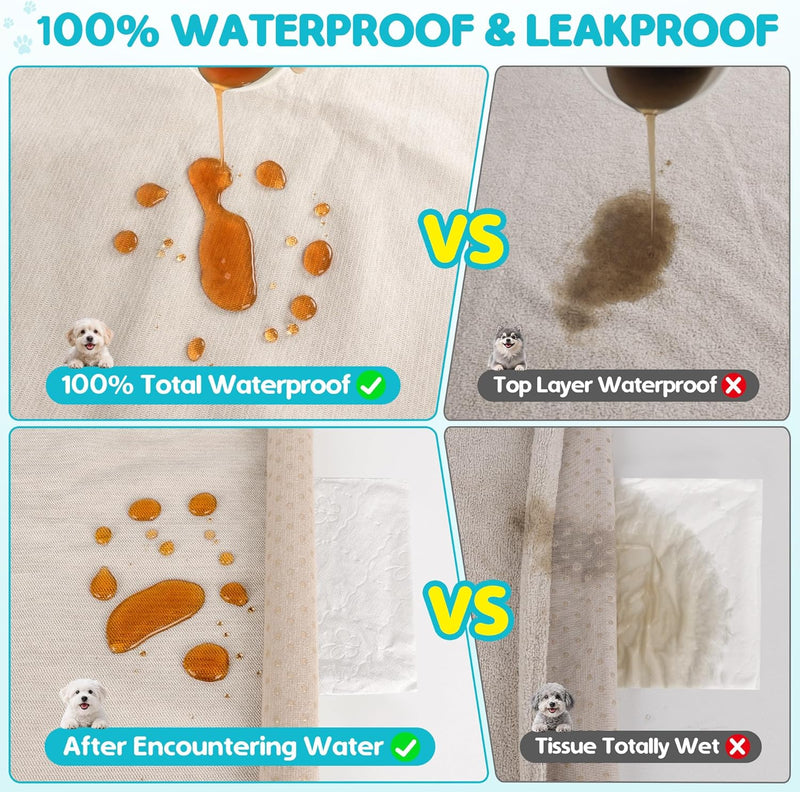 Loiion 100% Double-Sided Waterproof Dog Sofa Cover - Anti-Slip, Leakproof Couch Cover, Pet-Friendly Couch Protectors for Puppy, Large Dog, Kids and Pets Almond150 X91