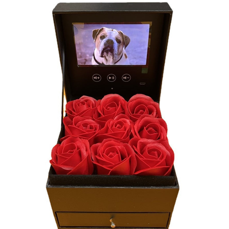 Jewelry Real Rose Flower Drawer Gift Box
